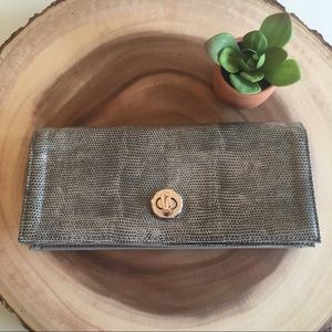Mundi Clutch Wallet - Gray Snakeskin Pattern